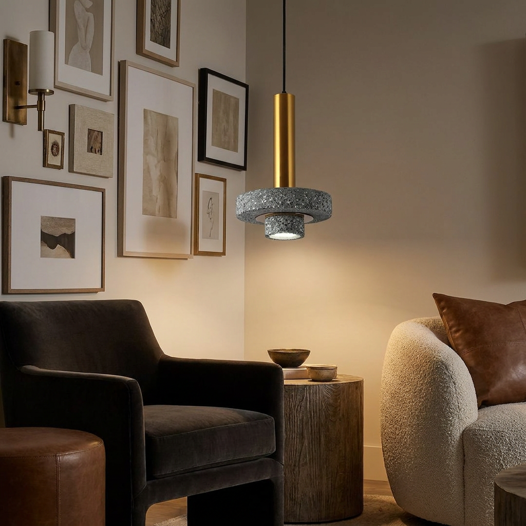 The Colored Terrazzo Ceiling Light lifestyle image - Higgsfield lux20v1 - a6