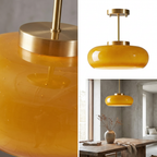 Shard Nordic Brass Glass Pendant Light lifestyle image - Higgsfield lux20v1 - a3