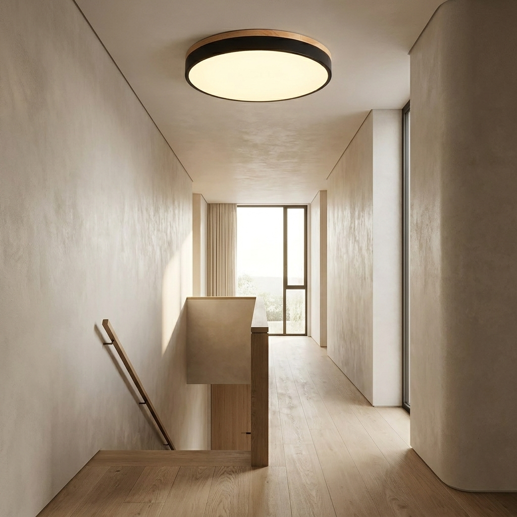 Nordic LED Round Flush Acrylic Minimalist Ceiling Light lifestyle image - Higgsfield lux20v1 - a11