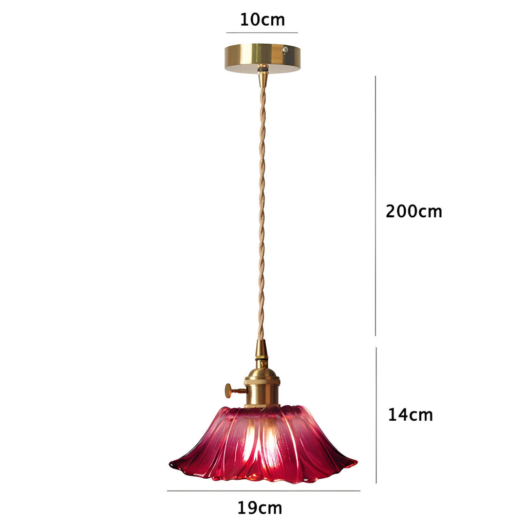 Lotus Glow Vintage Glass Pendant Light