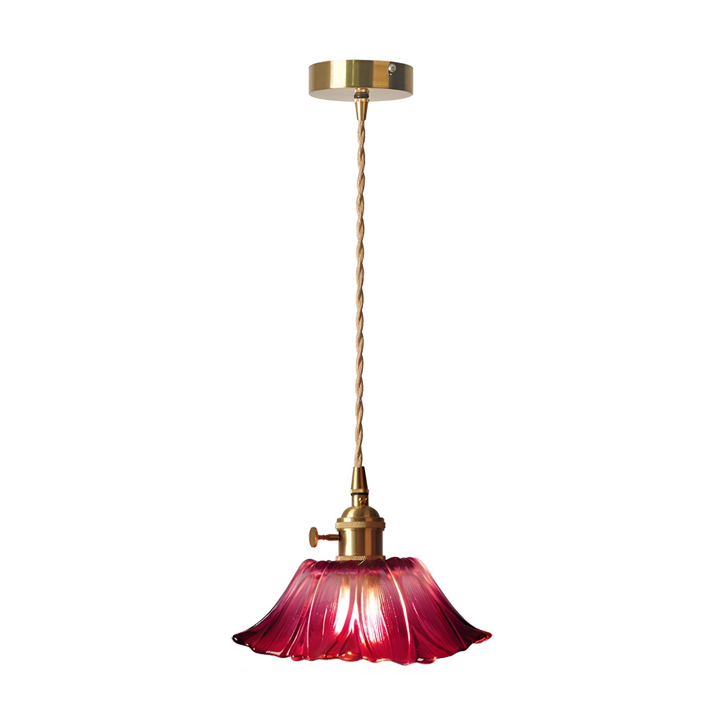 Lotus Glow Vintage Glass Pendant Light