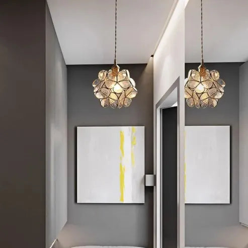 Nordic Handmade Brass Glass Pendant Light