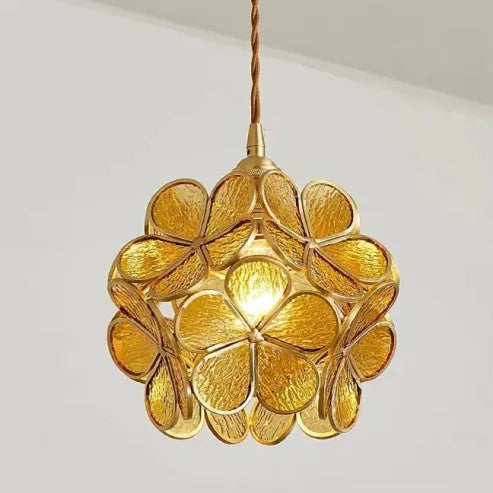 Nordic Handmade Brass Glass Pendant Light