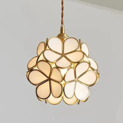 Nordic Handmade Brass Glass Pendant Light