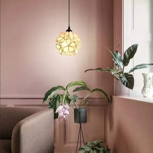 Nordic Handmade Brass Glass Pendant Light