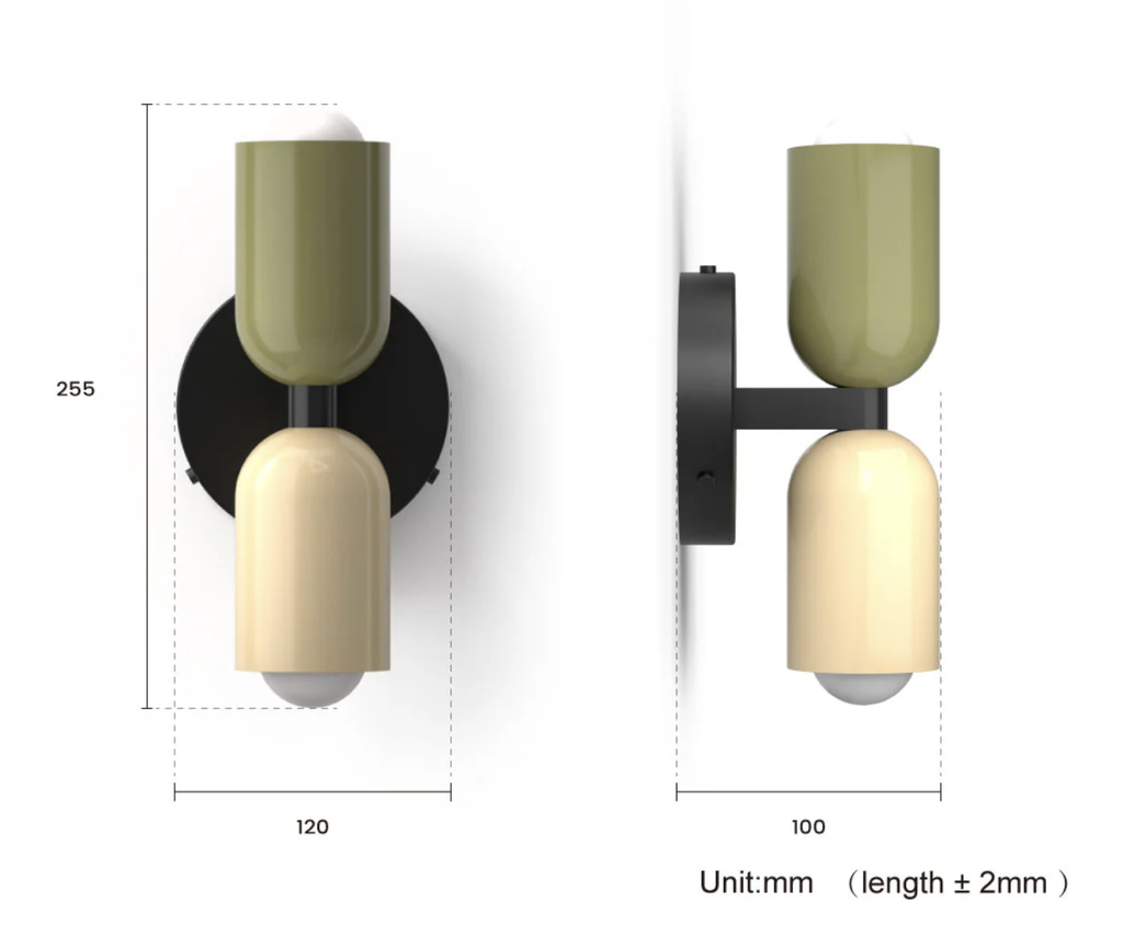 Nordic Colorful Double Head Iron Wall Light