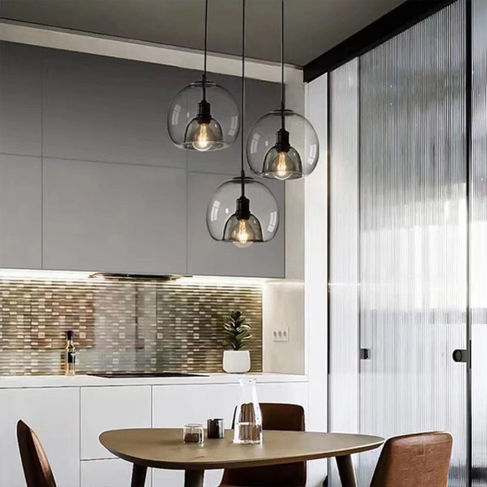 Nordic Minimalist Glass Stone LED Pendant Light