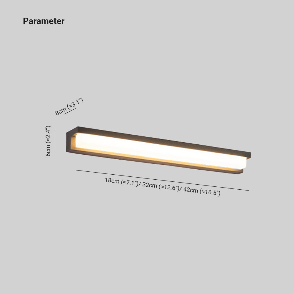 Modern Rectangular IP65 Waterproof Outdoor Solar Wall Light