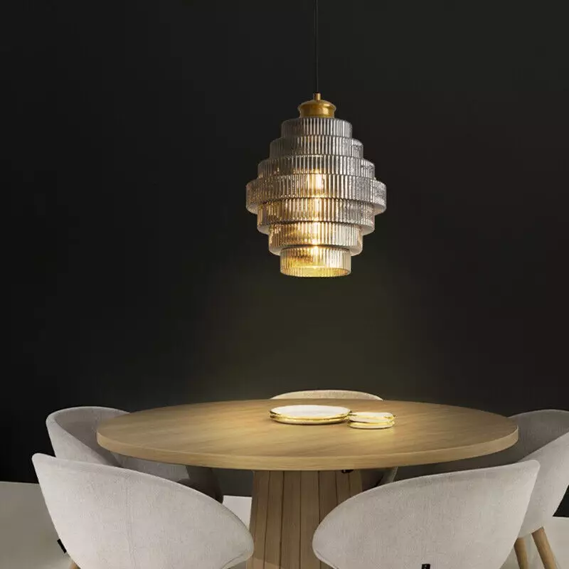 Kaela Vintage Striped Glass Pendant Light
