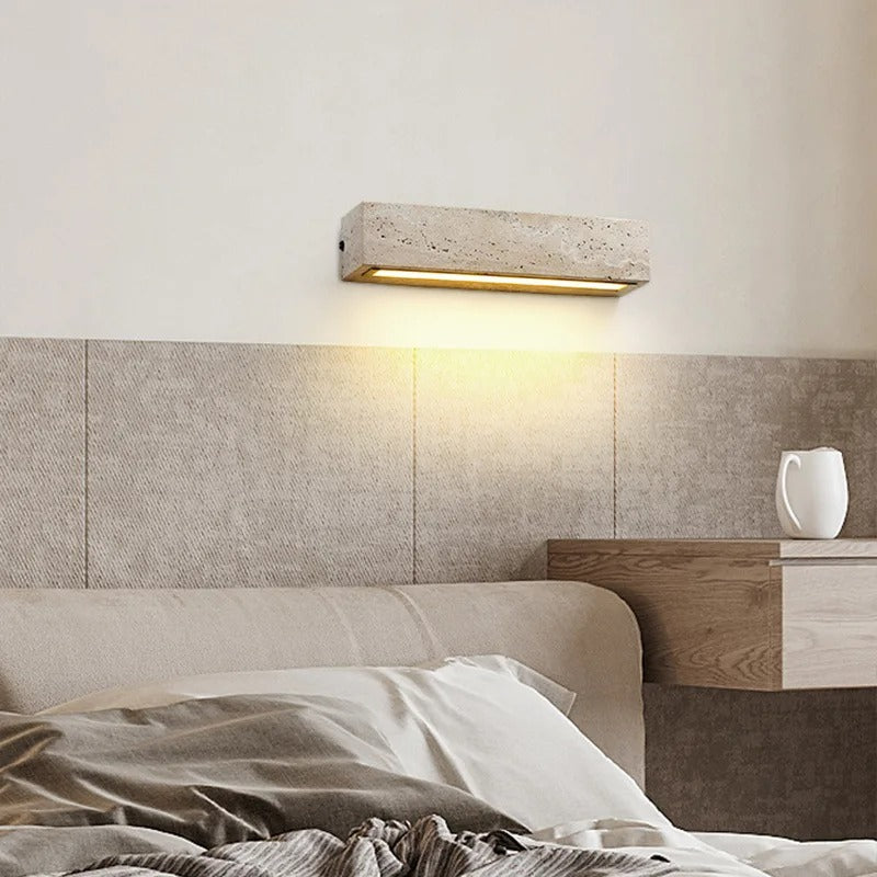 Modern Creative Yellow Travertine Stone Wall Light