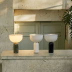 Aria Marble Dome Cordless Modern Marble Table Lamp