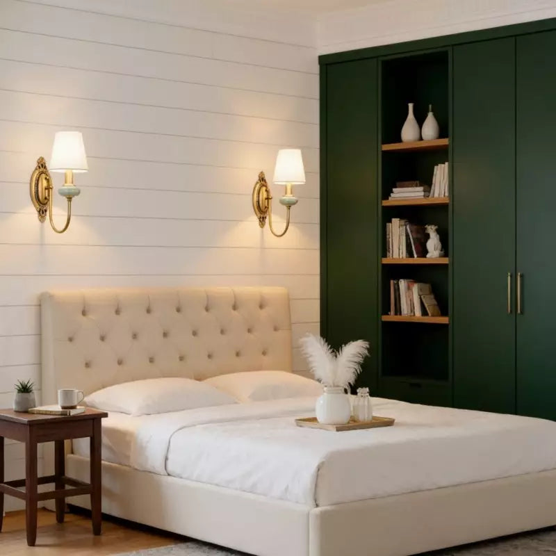 Elara Vintage Ceramic Fabric Wall Light