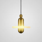 Modern Iron Alabaster Disc Minimalist Pendant Light