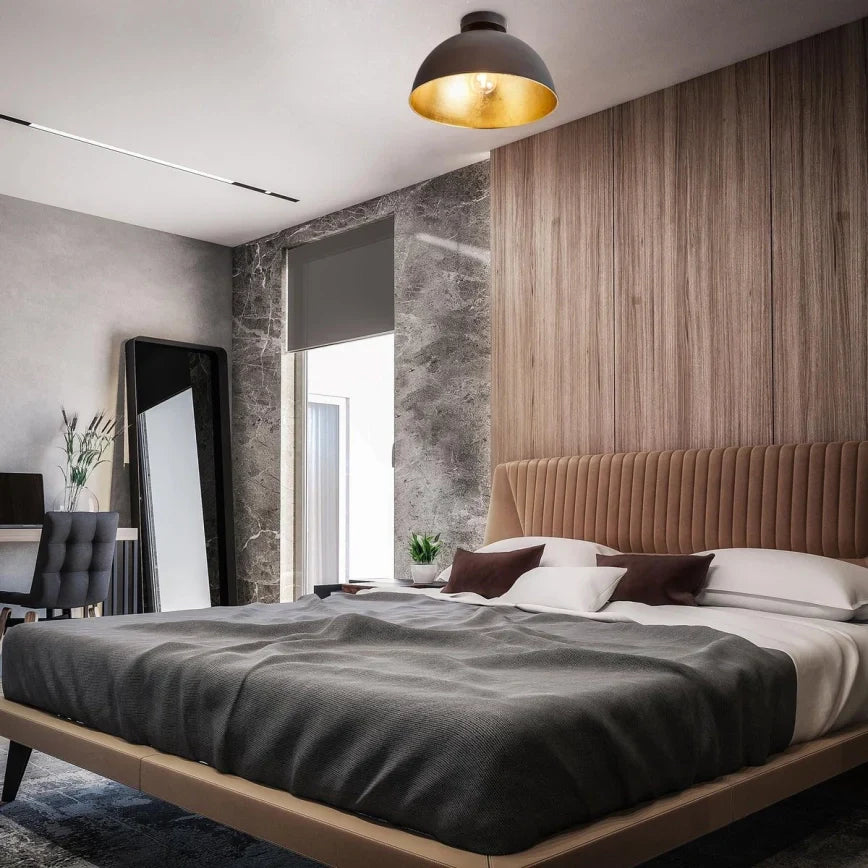 Modern Retro Gold Foil Ceiling Light