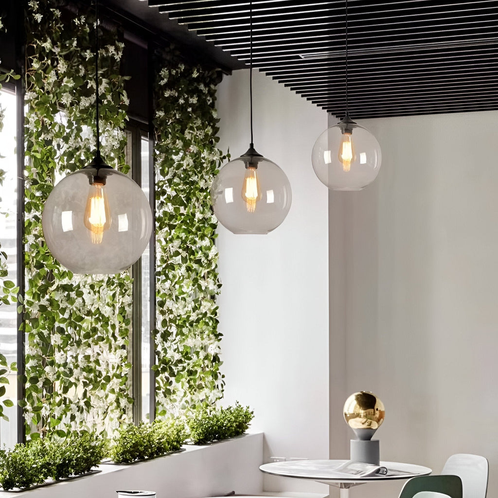 Glass Stone Lampshade Pendant Light