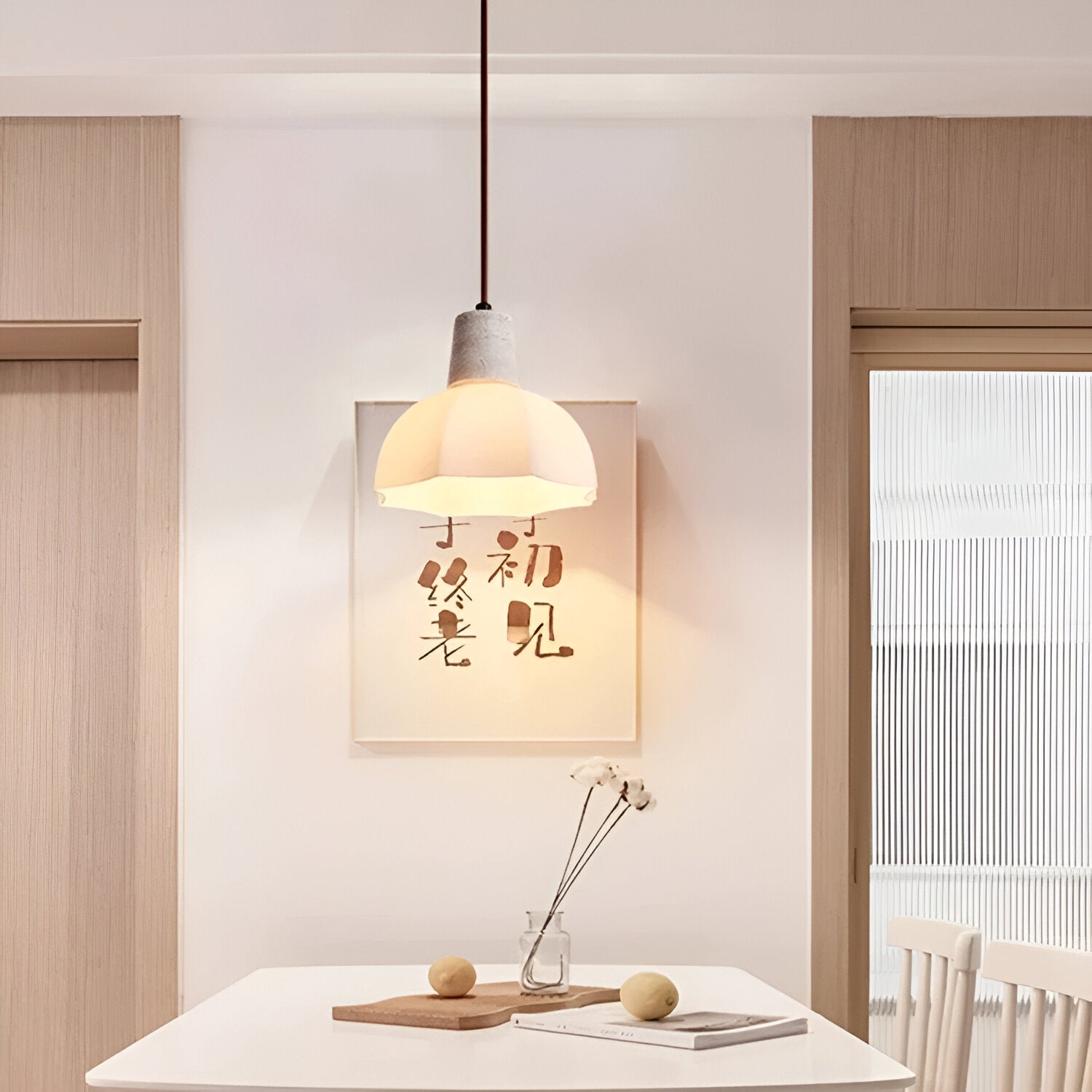 Romantic Flower Travertine Pendant Light