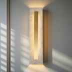 Nordic Brass Linear Alabaster Marble Wall Light