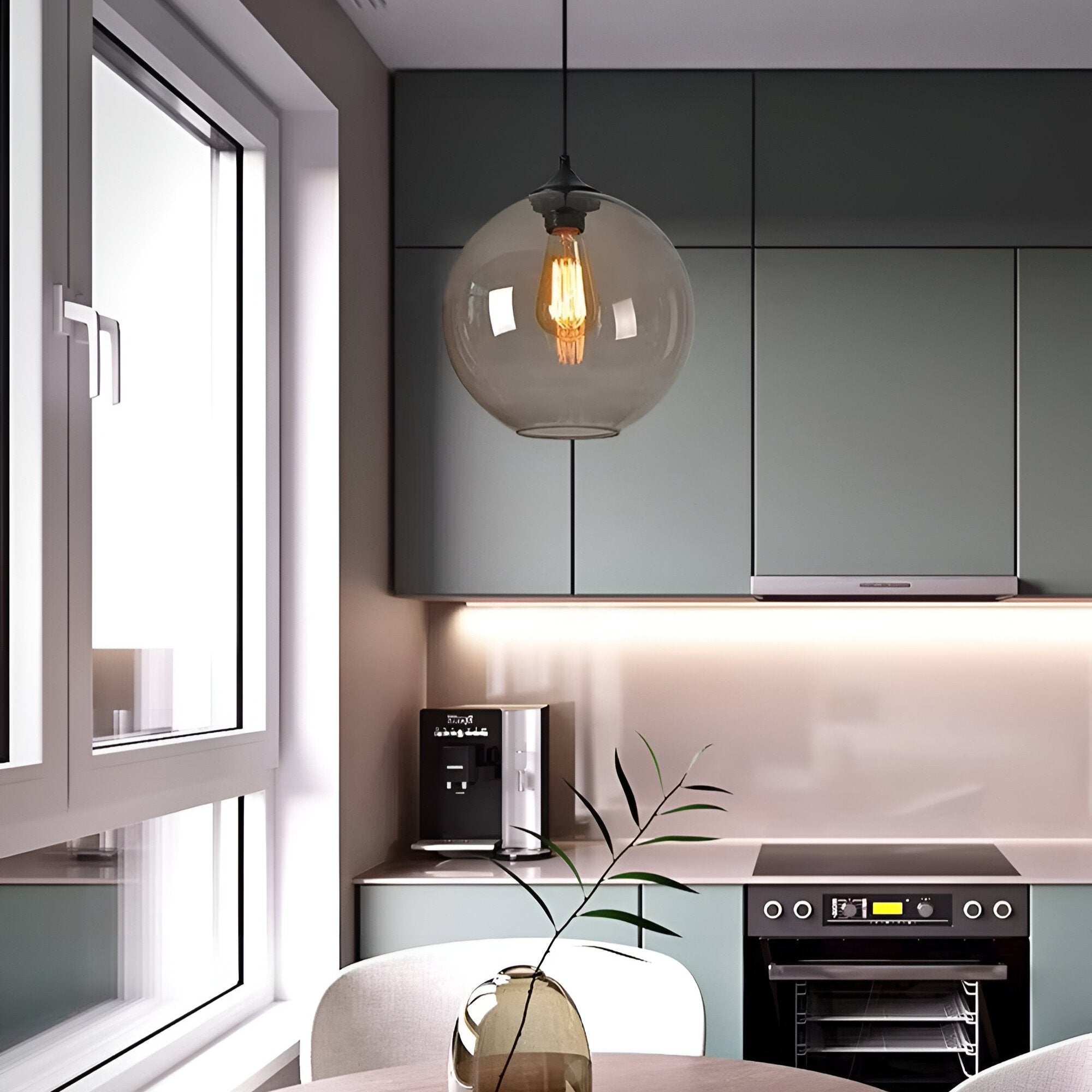 Glass Stone Lampshade Pendant Light