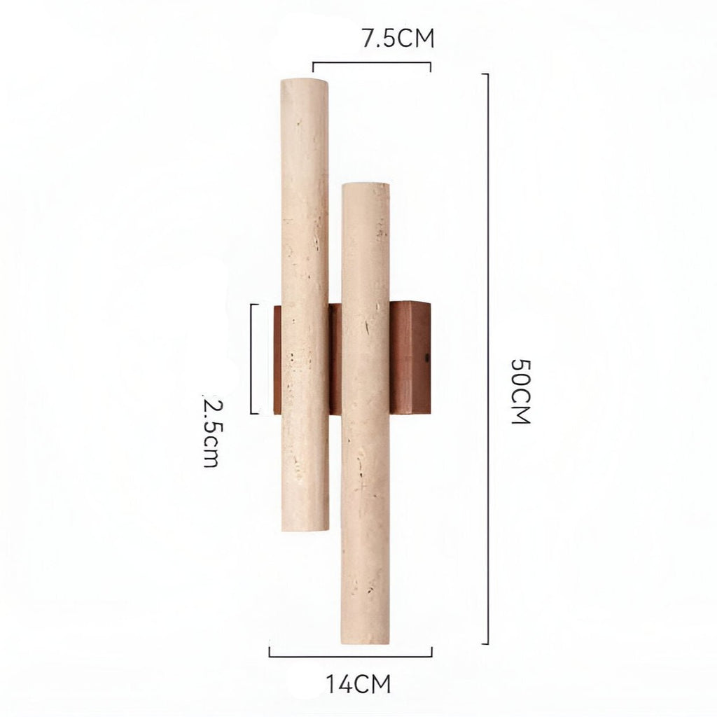 Travertine Retro Style Double Long Wall Light