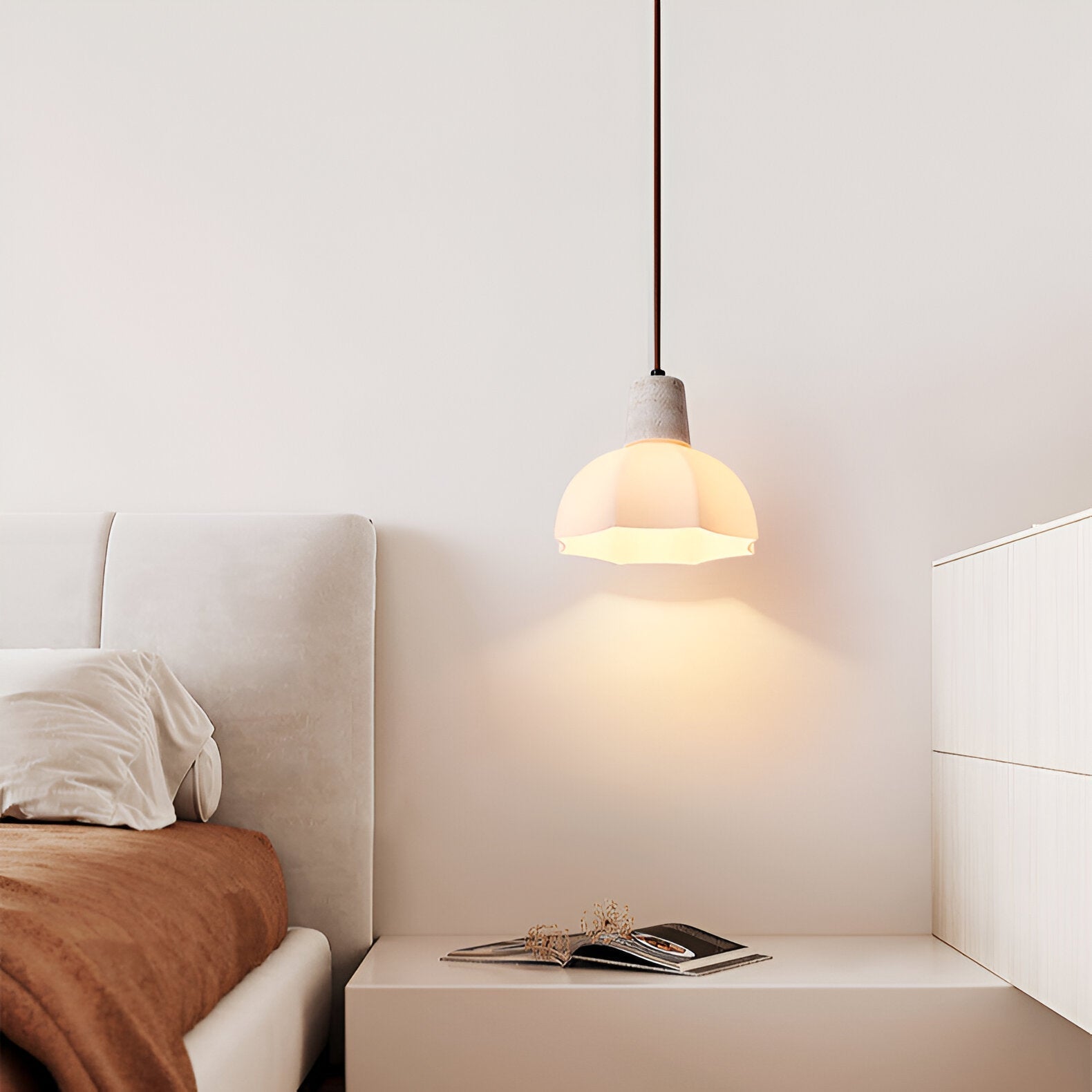 Romantic Flower Travertine Pendant Light