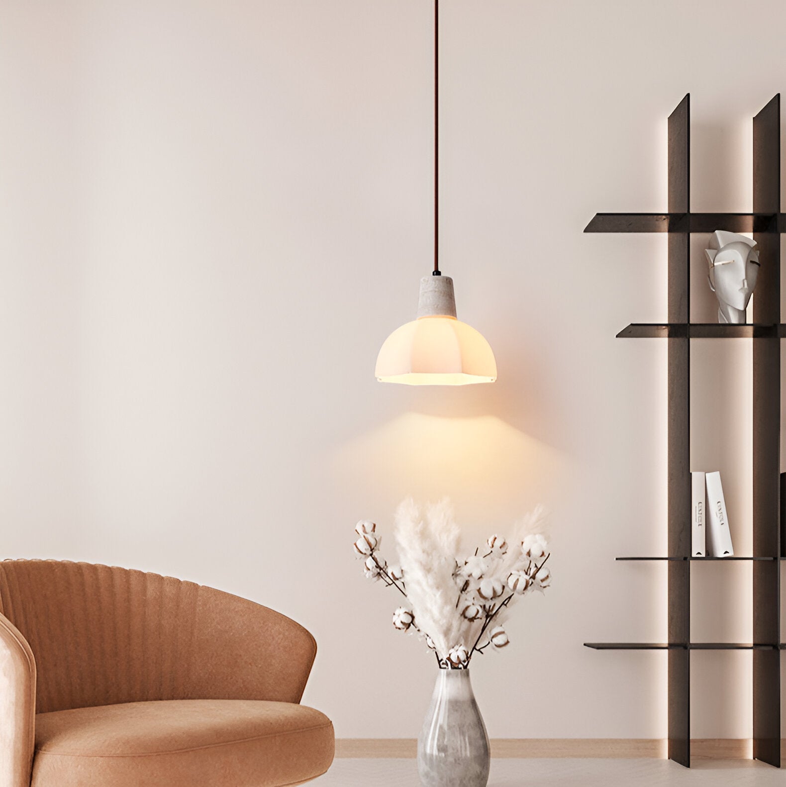 Romantic Flower Travertine Pendant Light