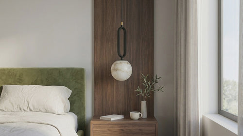 Sollie product film: Alabaster Oval Ring Pendant Light