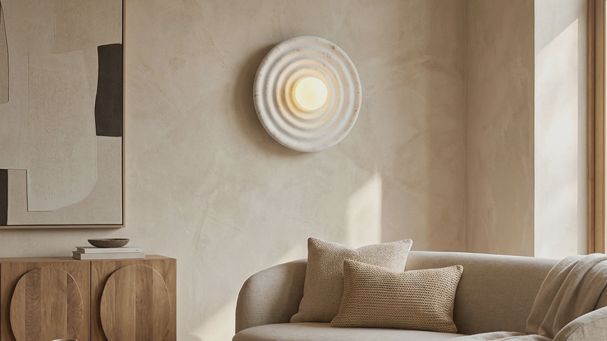 Sollie product film: Wabi-Sabi Resin Round Circle Wall Light