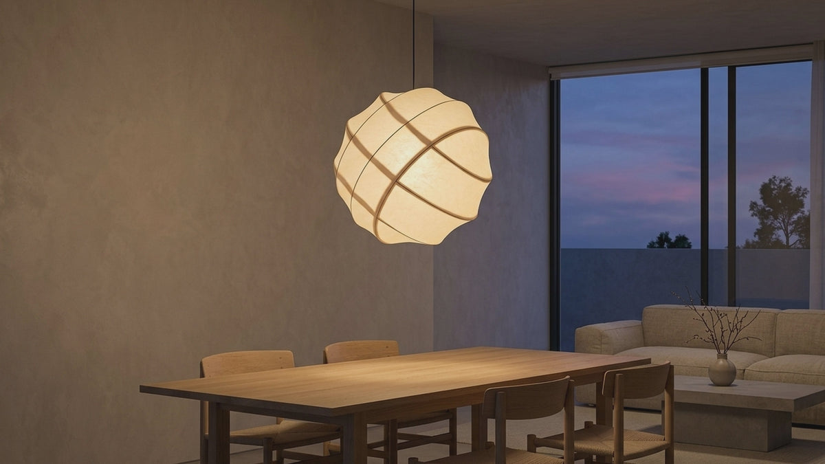 Sollie product film: Wabi Sabi Silk Ball Japandi Pendant Light