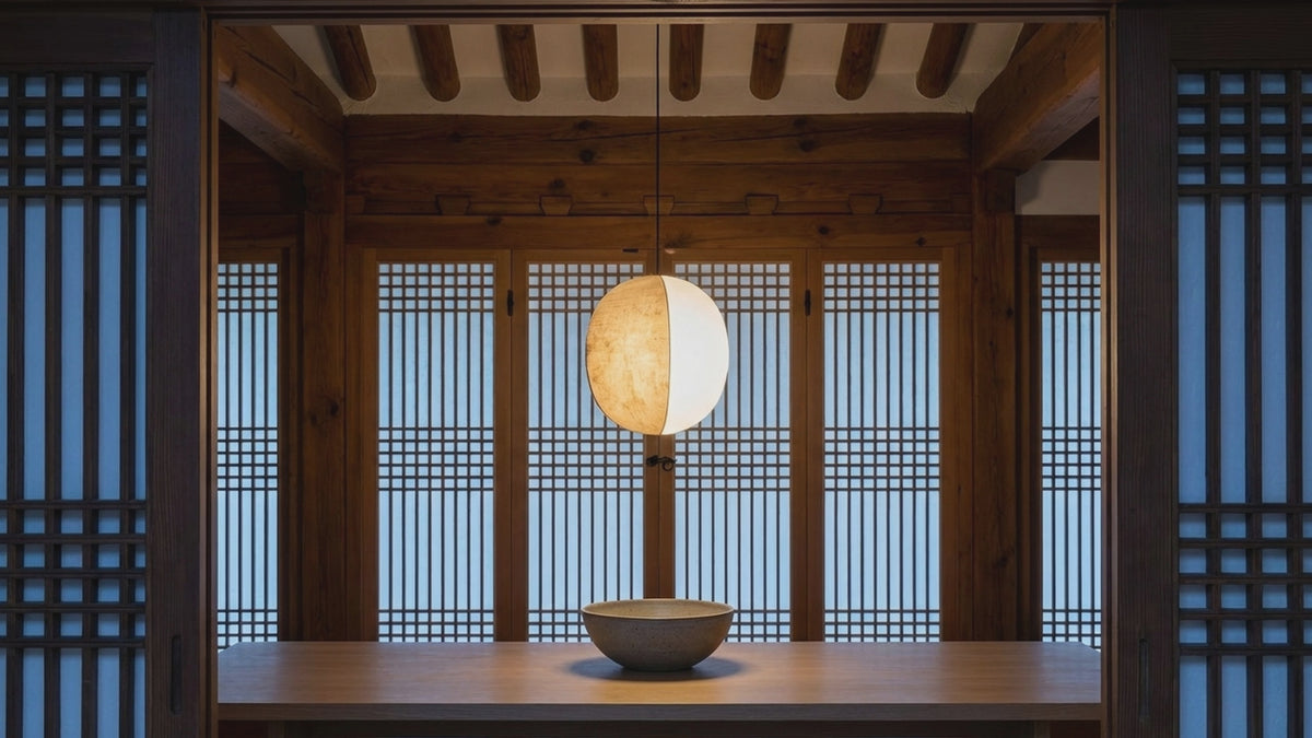 Sollie product film: Zen Harmony Japandi Fabric Pendant Light