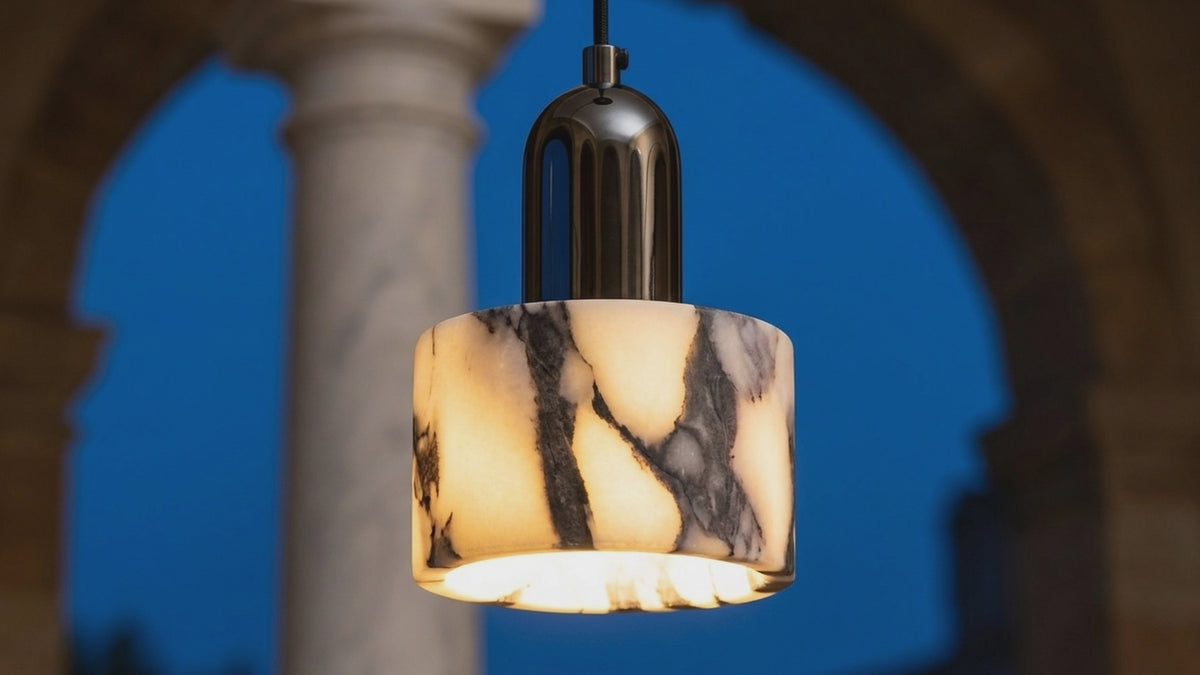 Sollie product film: Nordic Dekum Alabaster Marble Pendant Light