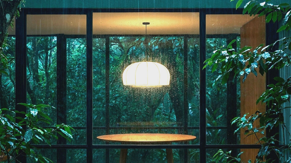 Sollie product film: Japandi Modern Handmade Silk Pendant Light