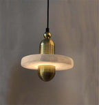 Modern Iron Alabaster Disc Minimalist Pendant Light