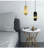 Modern Iron Alabaster Disc Minimalist Pendant Light