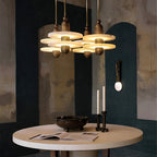 Modern Iron Alabaster Disc Minimalist Pendant Light