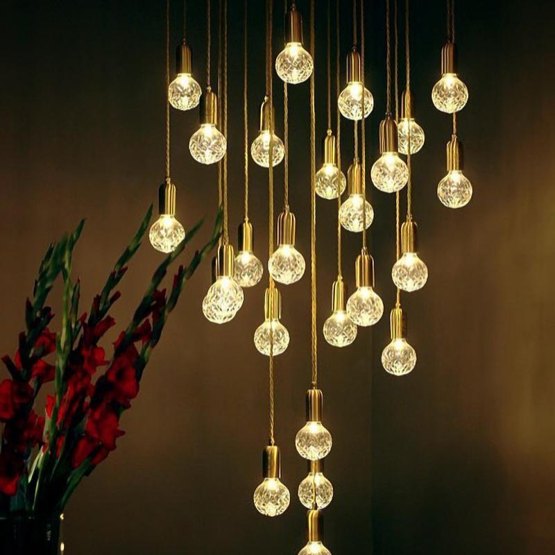 Nordic Design Crystal Bulb Pendant Light