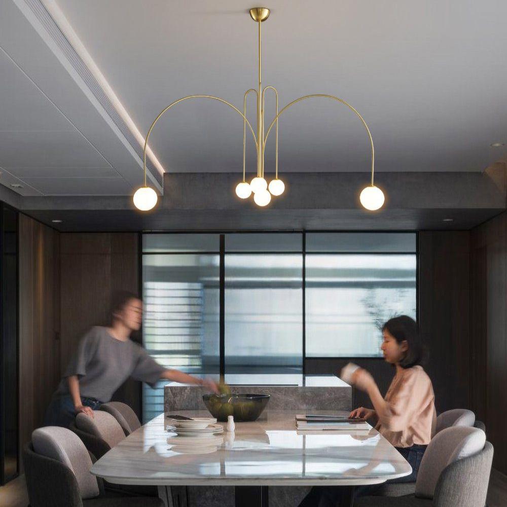 Nordic Gran Finale Nordic White Glass Metal Pendant Light