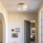 Lorienne Farmhouse Striped Glass Ceiling Light