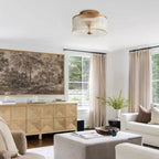 Lorienne Farmhouse Striped Glass Ceiling Light