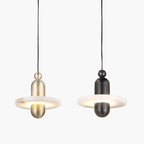 Modern Iron Alabaster Disc Minimalist Pendant Light
