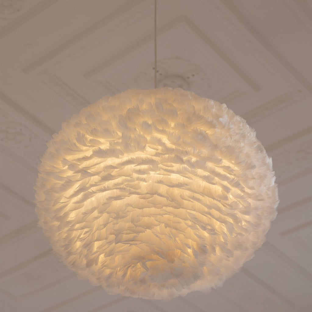 Lyra Feather Orb Modern Pendant Light